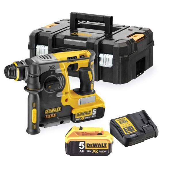 Perforateur SDS+ 18V XR + 2 batteries 5Ah + chargeur + coffret T-Stak - DEWALT - DCH273P2