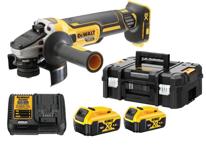 Meuleuse XR Brushless 18V 125mm + 2 batteries 4Ah + chargeur + coffret T-STAK - DEWALT - DCG405M2T