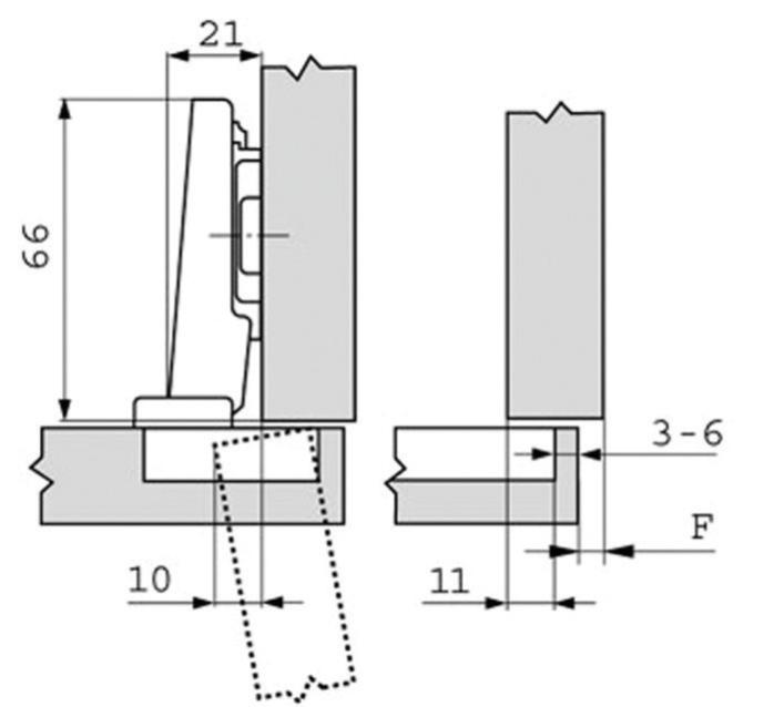 Charnières invisibles pour portes en applique clip top droite inserta (vendu sans embase) - BLUM - CHA75T159