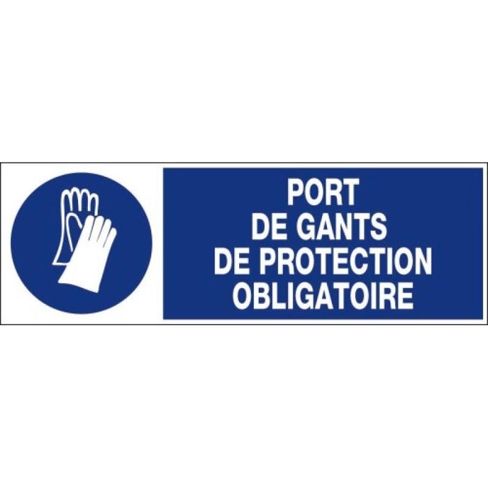 Panneau d’obligation rectangulaire 450x150mm 'Port de gants' - NOVAP - 4030685 2