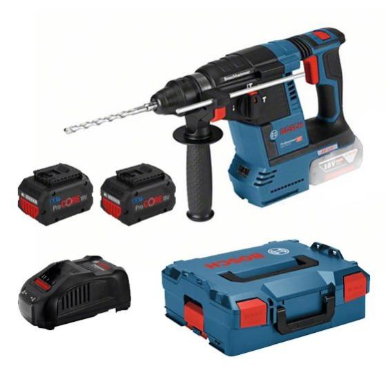 Perforateur SDS+ 18V GBH18V-26 + 2 batteries Proocre 5,5Ah + chargeur + coffret L-BOXX - BOSCH - 0611909001