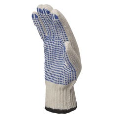 Gants tricoté en polycoton picots PVC TP169 blanc/bleu T9 - DELTA PLUS - TP16909 2