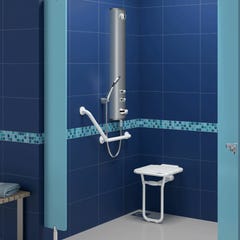 Siège de douche mural rabattable pour handicapé et PMR 407 x 360 x 480 mm - DELABIE - 510400 2
