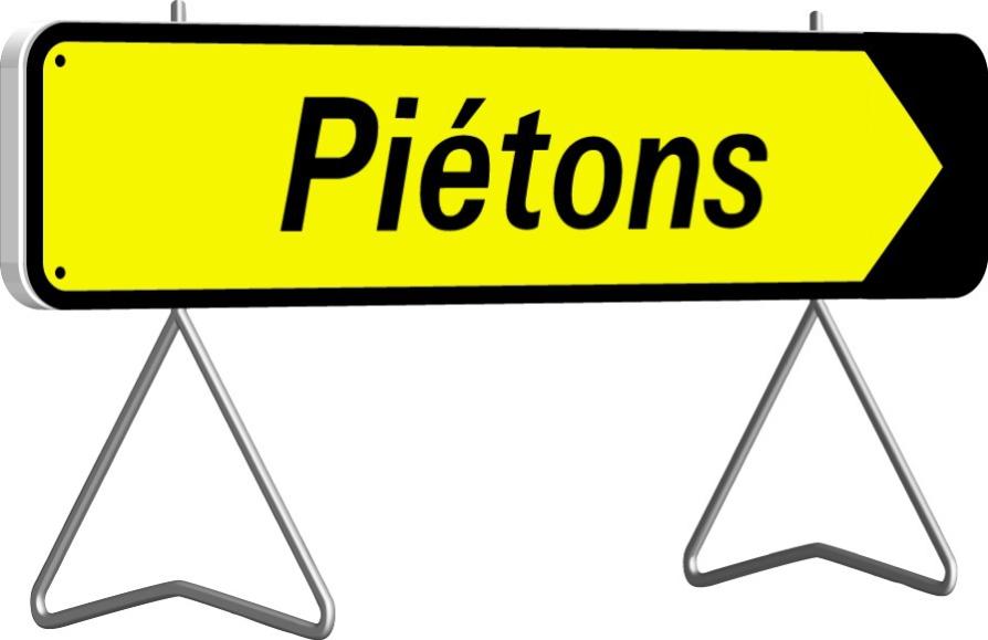 Panneau de signalisation réctangulaire 1000x300 mm 'Piétons' - TALIAPLAST - 526013