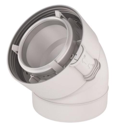 Coude ventouse condensation 80/125 ALU/PVC Coude à 45° - UBBINK - 229500