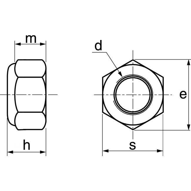 Écrou hexagonal frein indésserrable avec bague nylon inox A2 DIN 985 M20 boîte de 25 - ACTON - 6260220 2