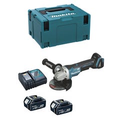 Meuleuse brushless MAKITA 18V 125mm - 2 batteries BL1850 5.0Ah - 1 chargeur rapide DC18RC DGA508RTJ 5