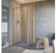 Schulte porte de douche pivotante avec porte latérale, 80 x 80 x 200cm, décalage l´ouverte de la porte 20cm, verre 6 mm transparent profilé alu-naturé