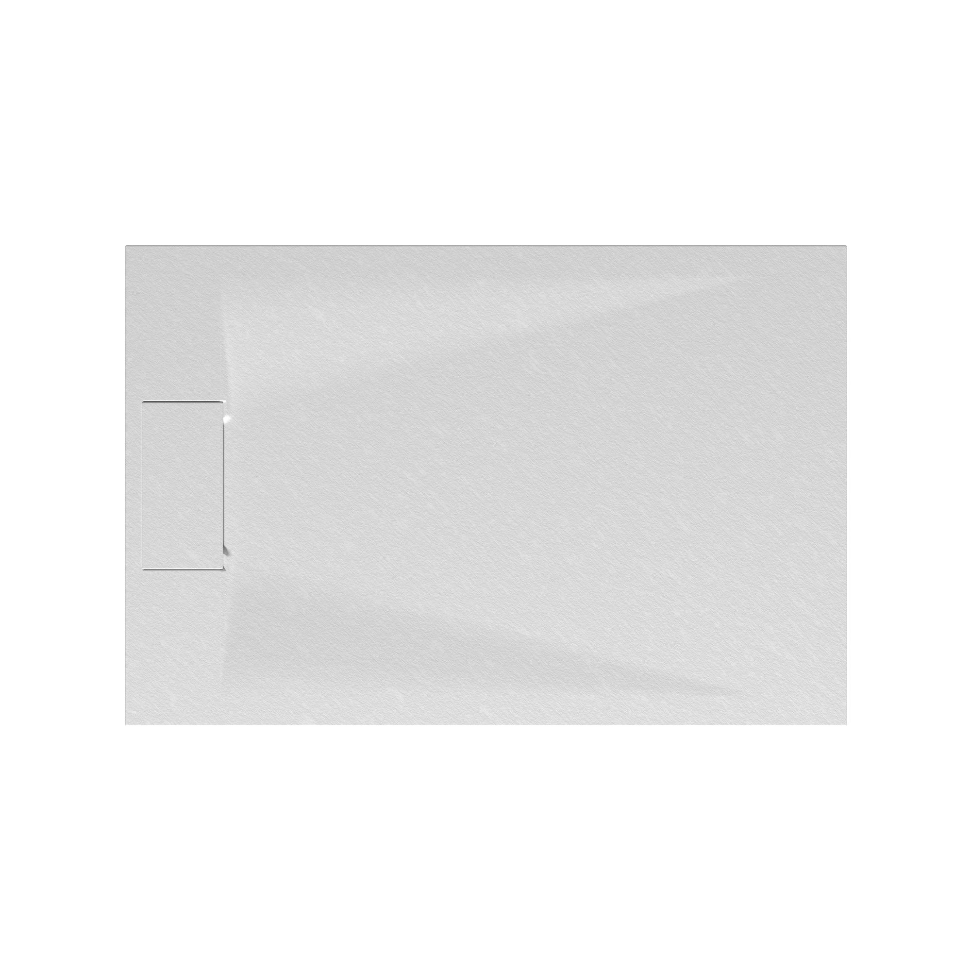 Schulte receveur de douche 80 x 120 x 3,2cm, blanc effet pierre ultra légers, rectangulaire, extra plat à poser ou à encastrer, bac à douche 1
