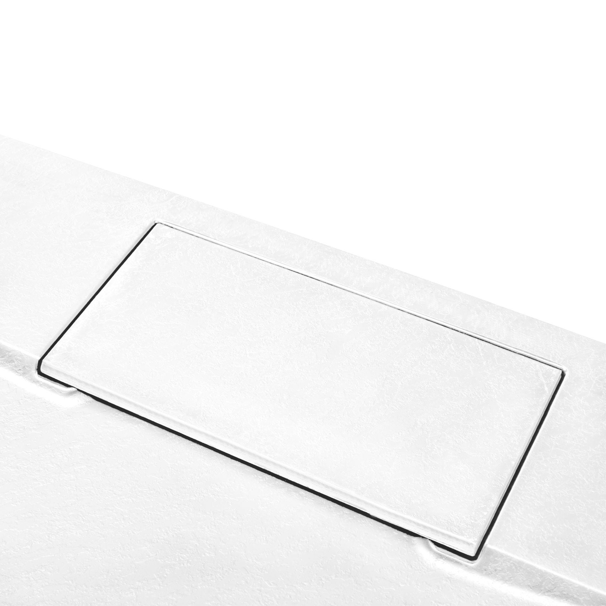 Schulte receveur de douche 80 x 80 x 3,2 cm, blanc effet pierre ultra légers, rectangulaire, extra plat à poser ou à encastrer, bac à douche 4