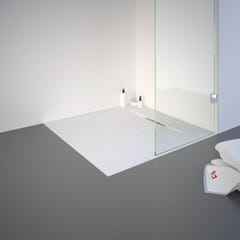 Schulte receveur de douche 90 x 90 x 3,2 cm, blanc effet pierre ultra légers, rectangulaire, extra plat à poser ou à encastrer, bac à douche 0