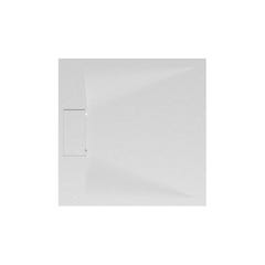 Schulte receveur de douche 90 x 90 x 3,2 cm, blanc effet pierre ultra légers, rectangulaire, extra plat à poser ou à encastrer, bac à douche 1