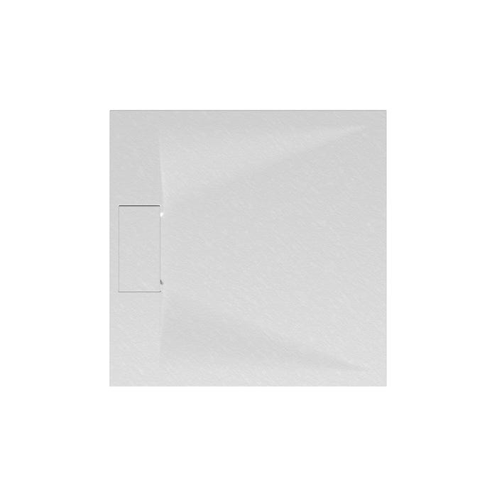 Schulte receveur de douche 90 x 90 x 3,2 cm, blanc effet pierre ultra légers, rectangulaire, extra plat à poser ou à encastrer, bac à douche 1