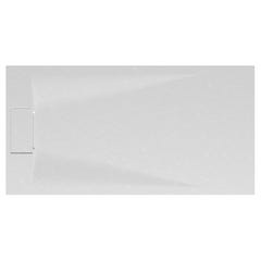 Schulte receveur de douche 80 x 160 x 3,2cm, blanc effet pierre ultra légers, rectangulaire, extra plat à poser ou à encastrer, bac à douche 1
