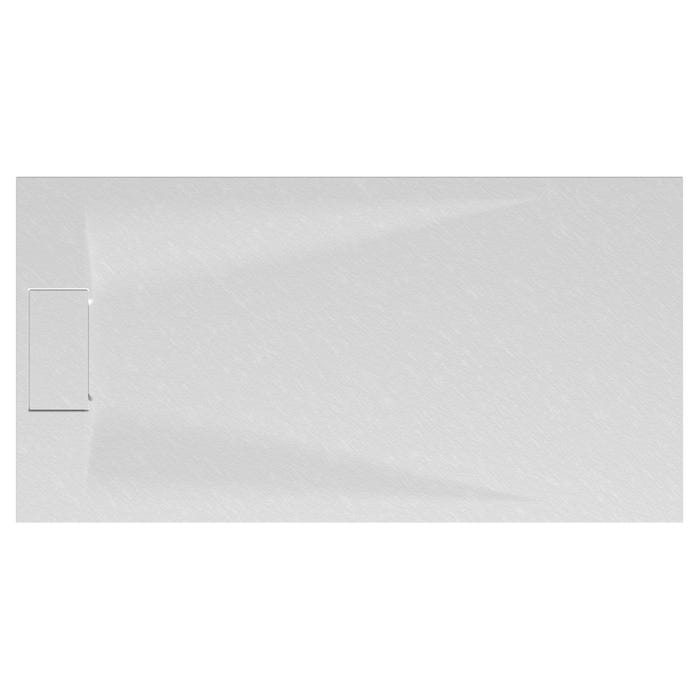 Schulte receveur de douche 80 x 160 x 3,2cm, blanc effet pierre ultra légers, rectangulaire, extra plat à poser ou à encastrer, bac à douche 1