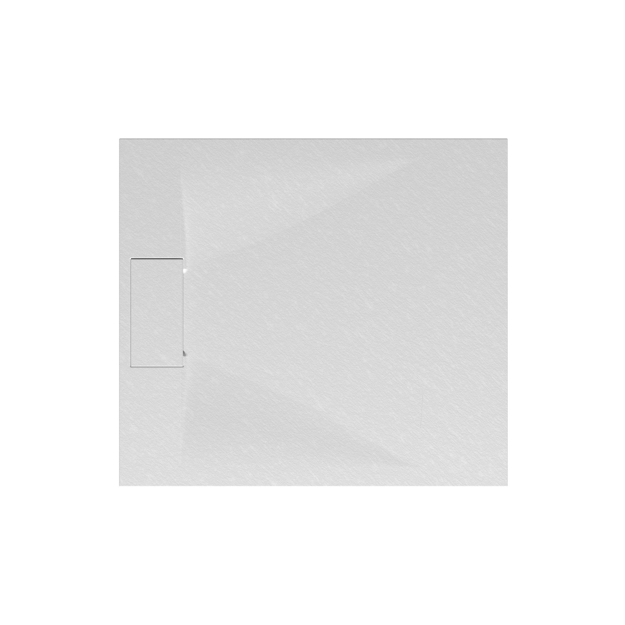 Schulte receveur de douche 90 x 100 x 3,2cm, blanc effet pierre ultra légers, rectangulaire, extra plat à poser ou à encastrer, bac à douche 1