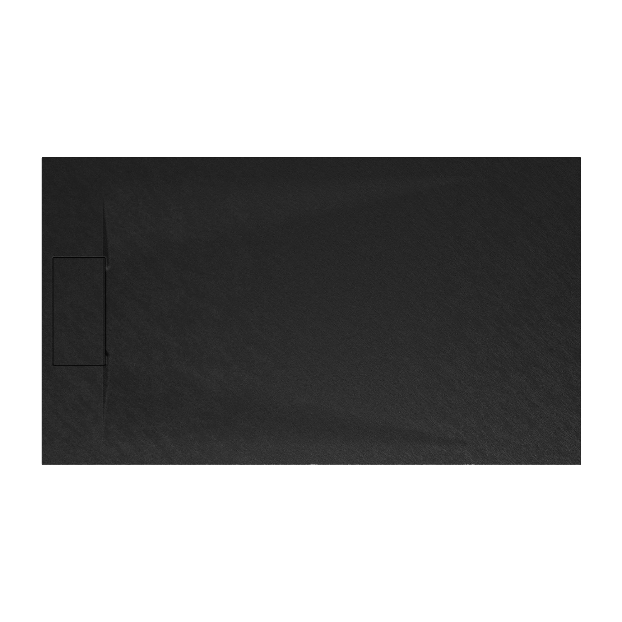 Schulte receveur de douche 80 x 140 x 3,2cm, anthracite effet pierre ultra légers, rectangulaire, extra plat à poser ou à encastrer, bac à douche 1