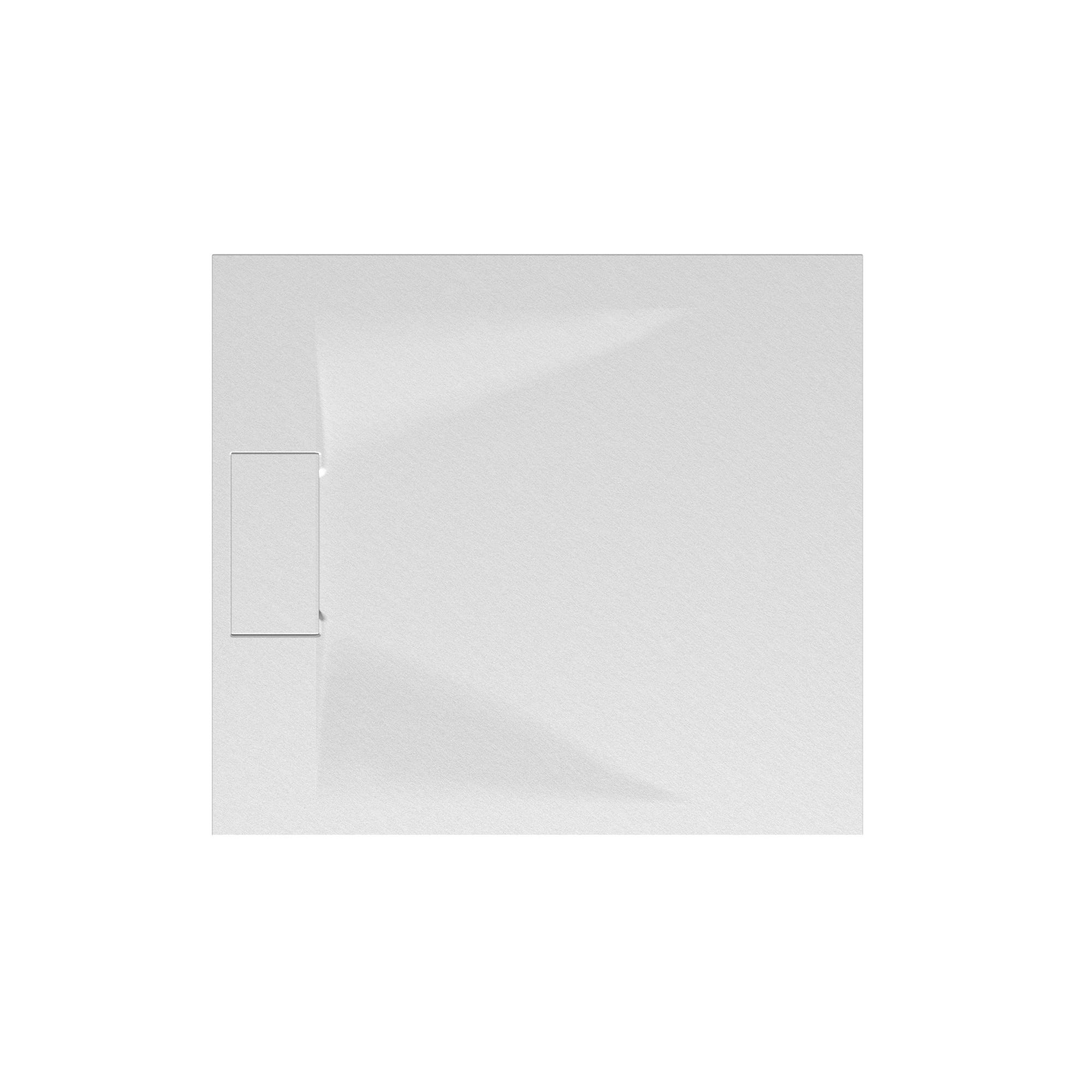 Schulte receveur de douche 80 x 90 x 3,2 cm, blanc effet pierre ultra légers, rectangulaire, extra plat à poser ou à encastrer, bac à douche 1