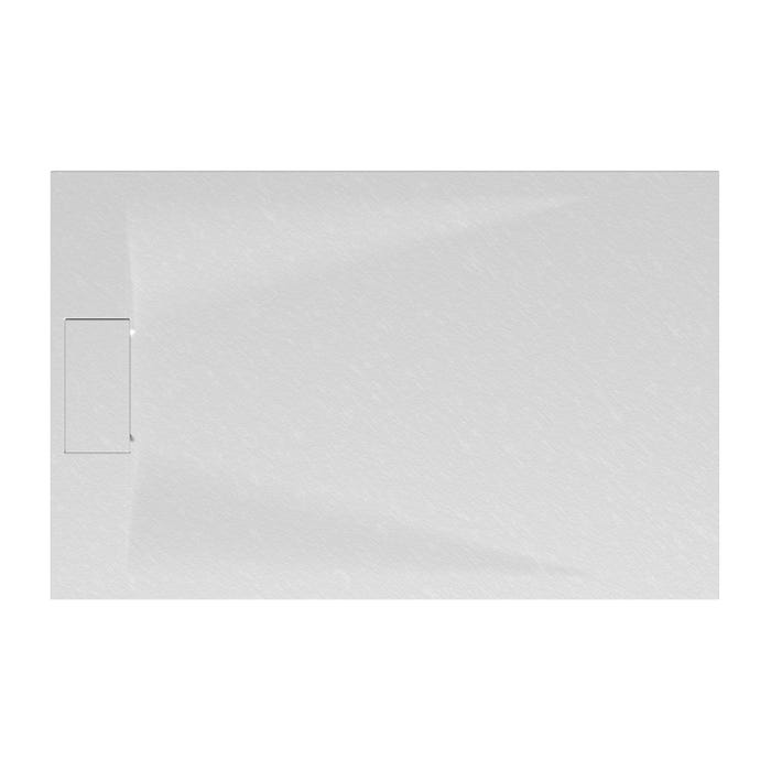 Schulte receveur de douche 90 x 140 x 3,2cm, blanc effet pierre ultra légers, rectangulaire, extra plat à poser ou à encastrer, bac à douche 1