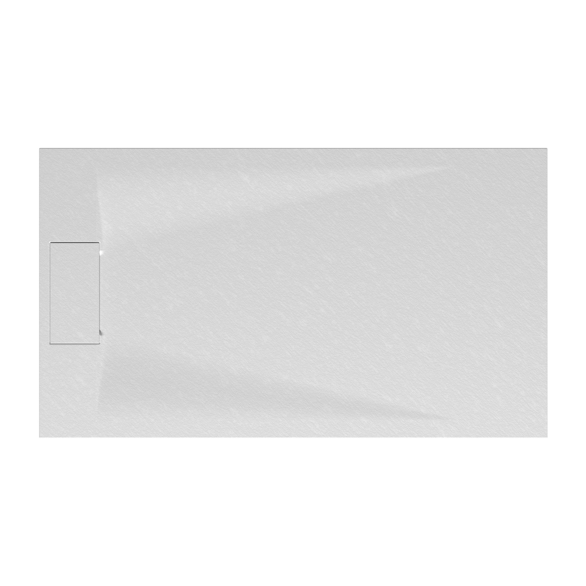 Schulte receveur de douche 80 x 140 x 3,2cm, blanc effet pierre ultra légers, rectangulaire, extra plat à poser ou à encastrer, bac à douche 1