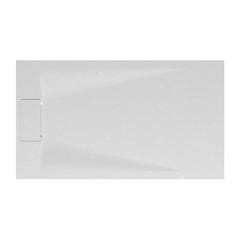 Schulte receveur de douche 80 x 140 x 3,2cm, blanc effet pierre ultra légers, rectangulaire, extra plat à poser ou à encastrer, bac à douche 1