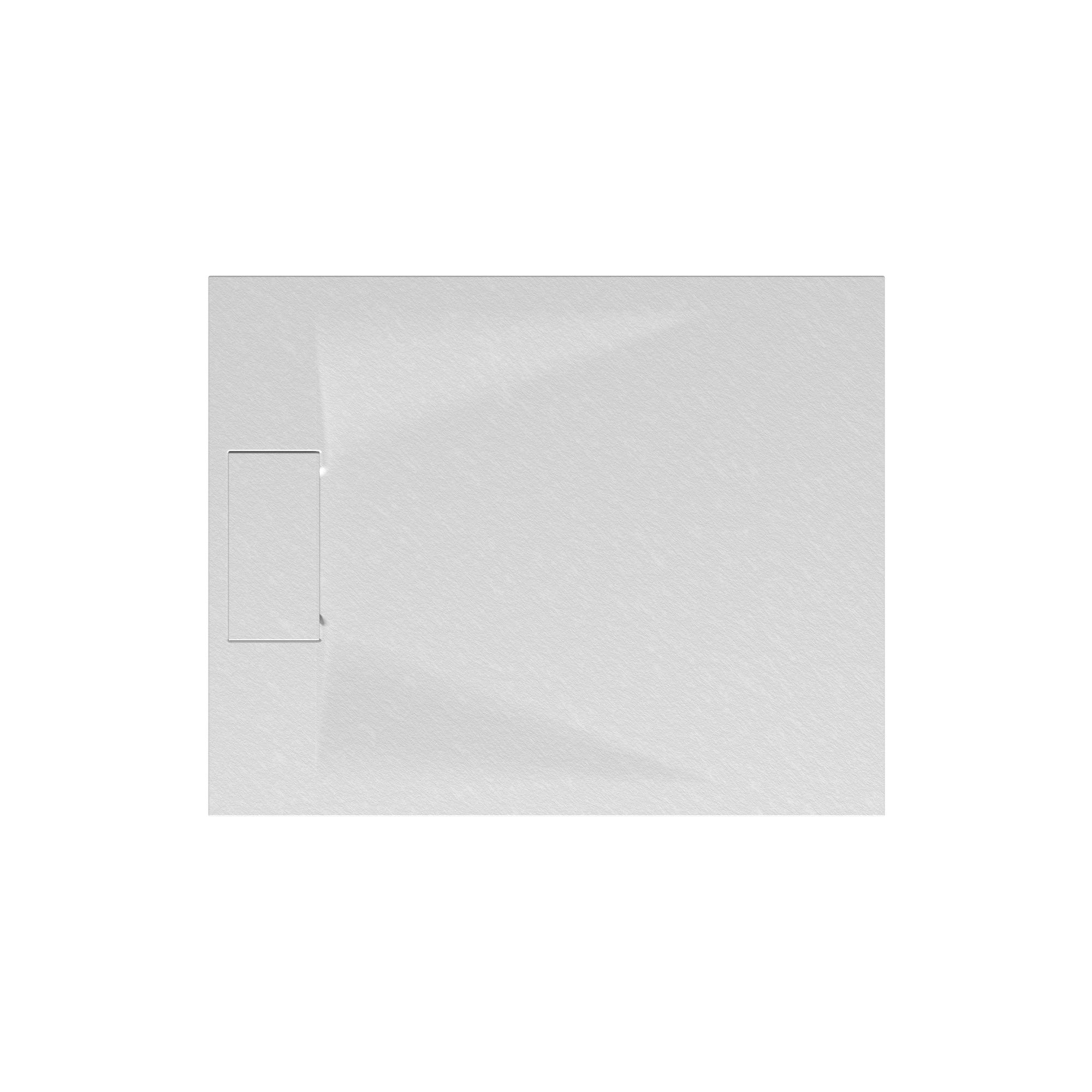 Schulte receveur de douche 80 x 100 x 3,2cm, blanc effet pierre ultra légers, rectangulaire, extra plat à poser ou à encastrer, bac à douche 1