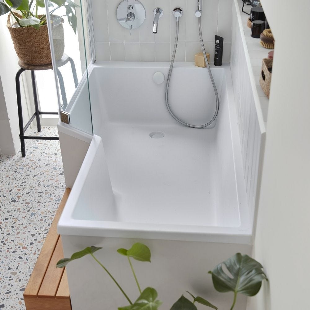 Baignoire bain douche JACOB DELAFON compacte Neo + tablier de baignoire 180x90 gauche 1