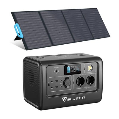 BLUETTI Kit de Génerateur solaire portable EB70GRAY 1000W avec panneau solaire BLUETTI PV120 120W