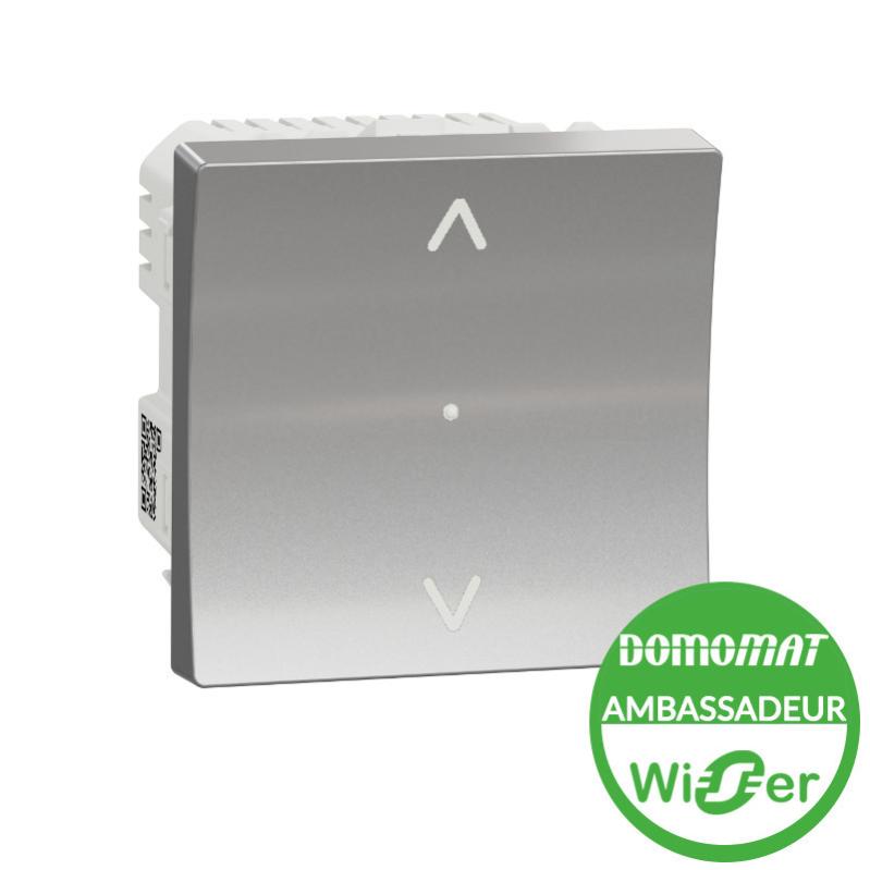 Interrupteur Pour Volet Roulant Unica Wiser Schneider - 4a - Zigbee - 45x45mm - Alu