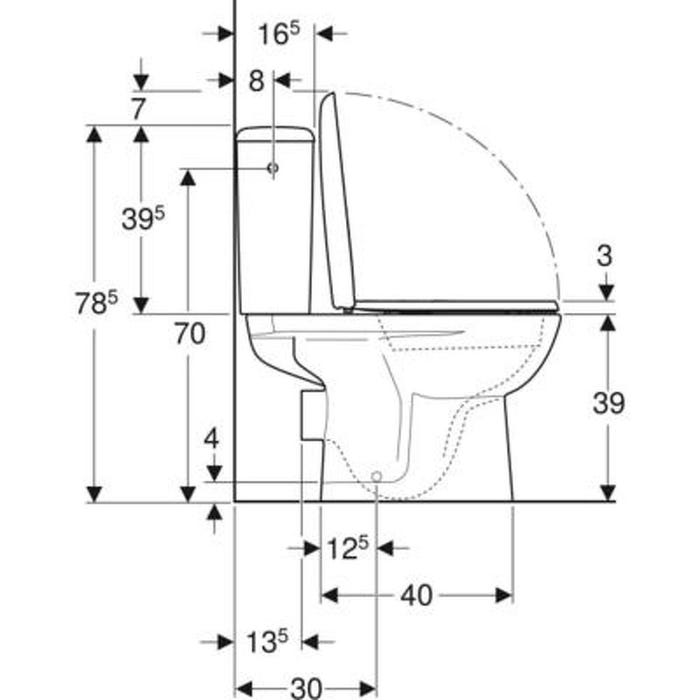 Pack WC au sol sans bride Renova - Geberit - Blanc - 78.5x37cm 1