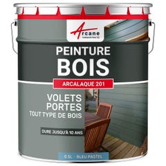 Peinture Bois Extérieur : Volets, Portails, Bardage, Abri Et Mobilier De Jardin : Arcalaque 201 - Bleu Pastel - Ral 5024 - 0.5 L
