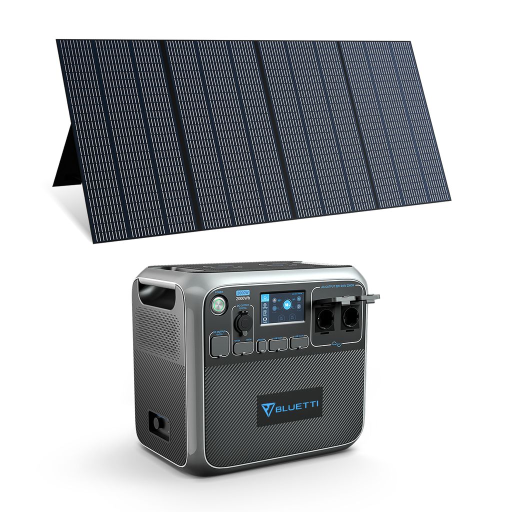 BLUETTI Kit de station énergie AC200P+PV350 kit generateur solaire generateur de puissance 2000W/2048Wh avec 1pc panneau solaire 350W