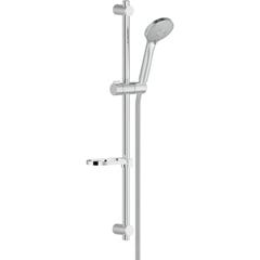 Nobili Set de douche avec douchette 3 jets + Barre de douche réglable max 66cm + Porte savon amovible, Chrome (AD140/61CR) 0