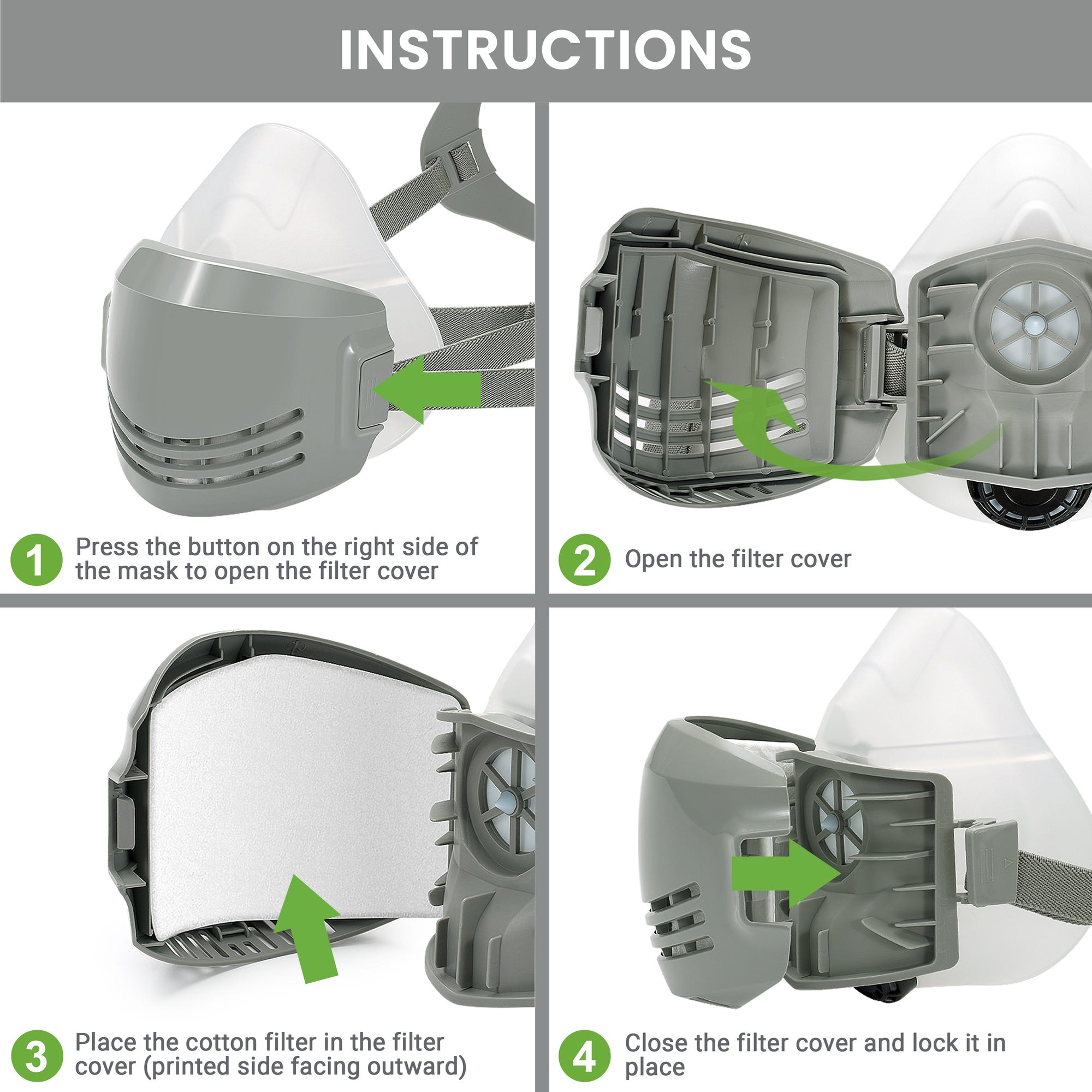 AirGearPro F-200 Filtres pour Masque de Protection Respiratoire D-200, Réutilisable, Anti poussière 2