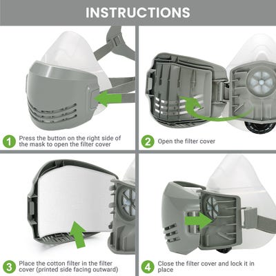 AirGearPro D-200 Masque de Protection Respiratoire Réutilisable, Anti  poussière ❘ Bricoman