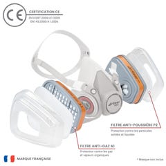 AirGearPro F-500 Filtres pour Masque de Protection Respiratoire Réutilisable G-500/M-500, Anti poussière, Anti gaz, Idéal Peinture 1