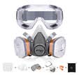 AirGearPro G-500 Masque de Protection Respiratoire Réutilisable, Anti poussière, Anti gaz avec Filtres et Lunettes de Protection Idéal Peinture