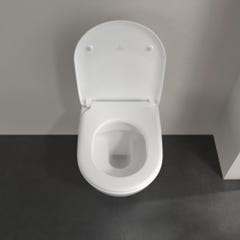 Pack WC suspendu sans bride VILLEROY ET BOCH Subway 2.0 + abattant + plaque blanche + bâti Grohe 1