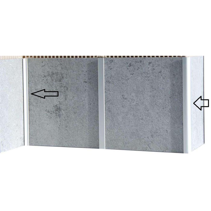 Profilés d'angle pour finition de panneaux muraux - Profilés d'angle intérieur 90° - Aluminium - Hauteur : 2500 mm - Épaisseur : 3 mm 1