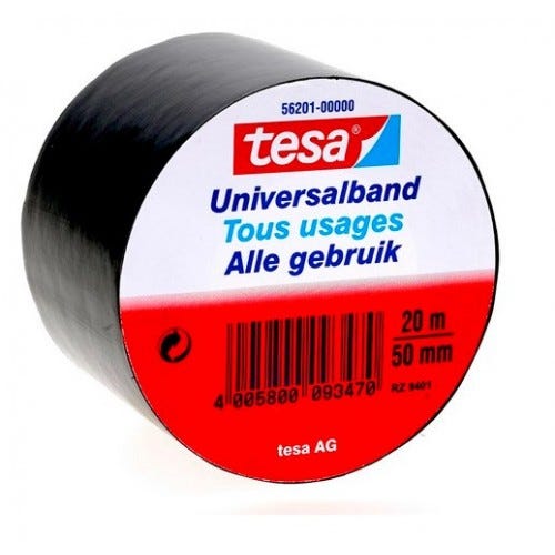 Ruban adhésif PVC Noir tous usages 50MM x 20ML TESA 0