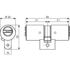 Cylindre rond inox - 31 x 31 mm - Interactive + - Mul-T-lock 1