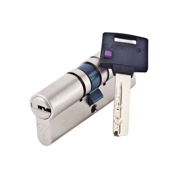 Cylindre 2 entrées Classic Pro - Laiton nickelé - Haute sûreté - Longueur 31 x 80 mm - Mul-T-Lock