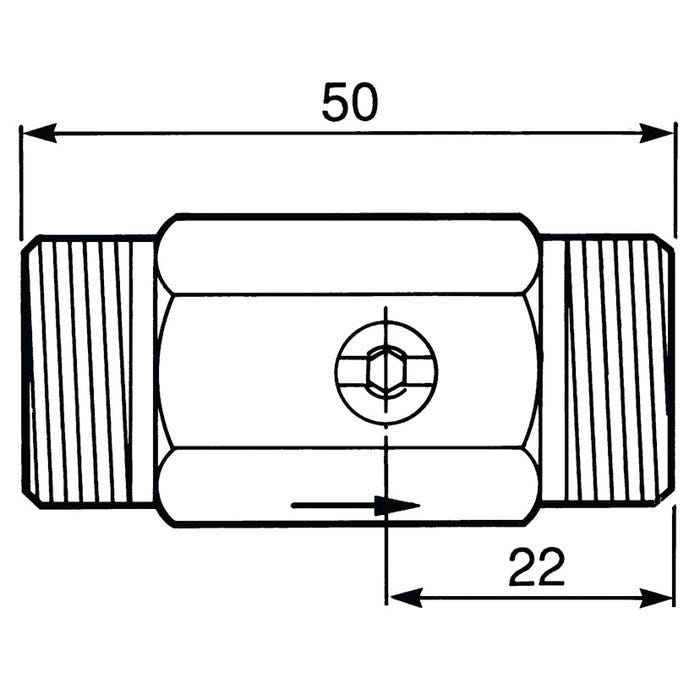 Robinet d'arrêt droit - MM G1/2' - avec joint filtre plat - Presto 1