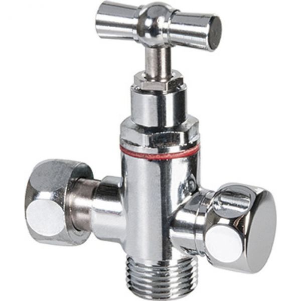 Robinet d'arrêt 3 voies - F 3/8' - M 3/8' - Sanitie-Jet® - Riquier
