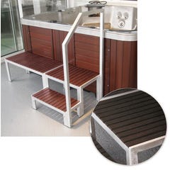 Pack confort pour SPA A700 composition : 1 rampe en ALU, 1 escalier et 1 banc en bois de synthèse couleur WENGE 0