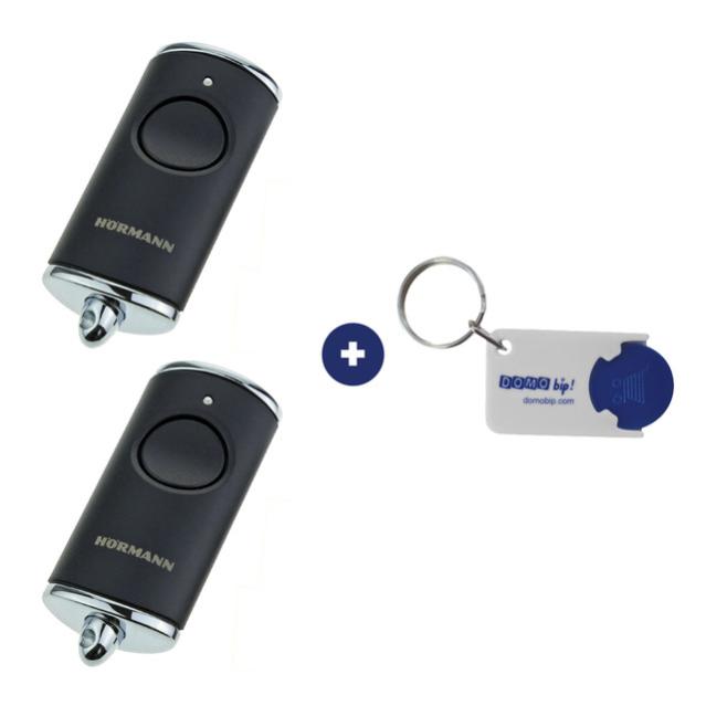 Lot de 2 télécommandes HÖRMANN HSE 1 BS + 1 porte-clés Domobip