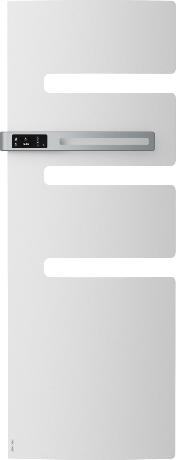 Sèche-serviette connecté mât gauche 1500W blanc SERENIS - ATLANTIC - 850512