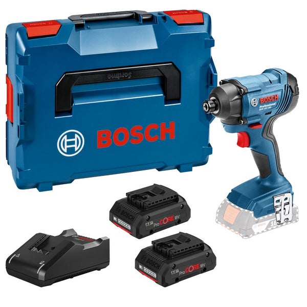 Visseuse à chocs 18V Bosch GDR 18V-160 + 2 batteries ProCORE 4 Ah + chargeur + L-BOXX - BOSCH - 06019G510Q 0