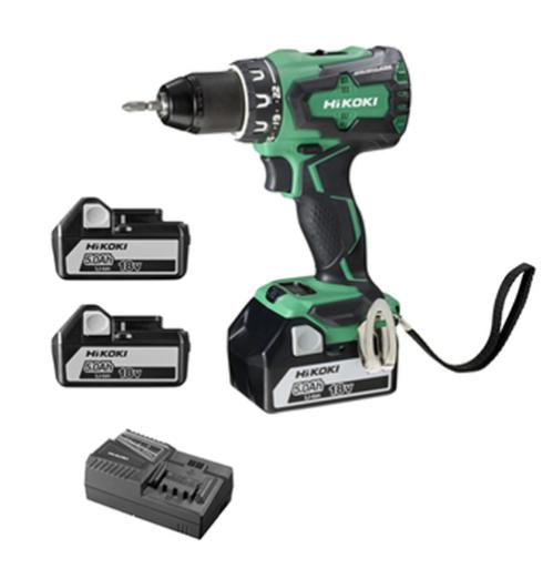 Perceuse visseuse sans-fil 18V + 3 batteries 5Ah + chargeur + coffret - HIKOKI - DS18DBSLWDZ