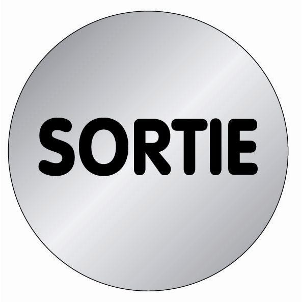 Plaque signalétique en Aluminium brossé ''Sortie'' D.75mm - NOVAP - 4383255 0